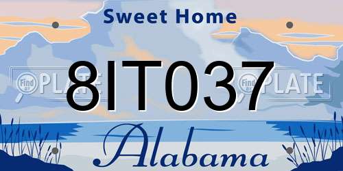 8IT037 Alabama License Plate