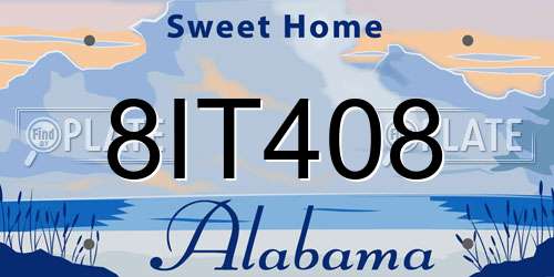 8IT408 Alabama License Plate