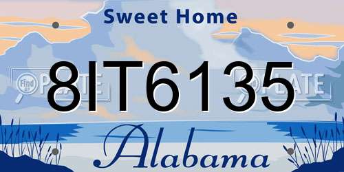 8IT6135 Alabama License Plate