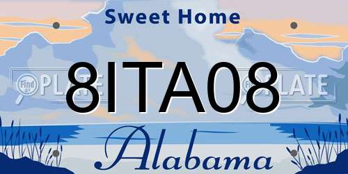 8ITA08 Alabama License Plate