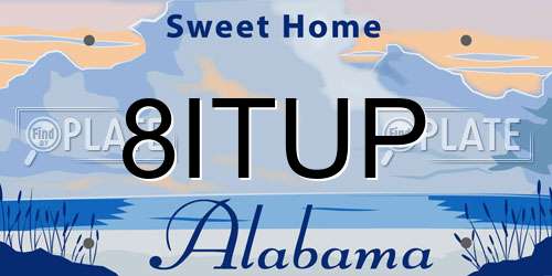 8ITUP Alabama License Plate