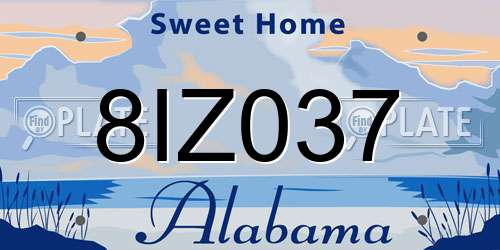 8IZ037 Alabama License Plate