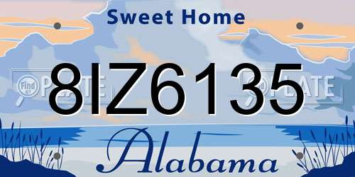 8IZ6135 Alabama License Plate