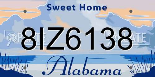 8IZ6138 Alabama License Plate