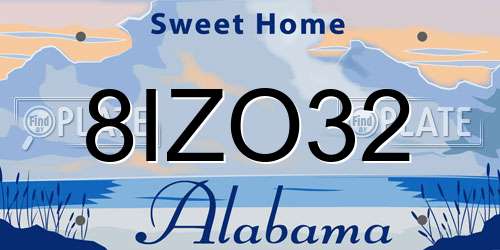 8IZO32 Alabama License Plate