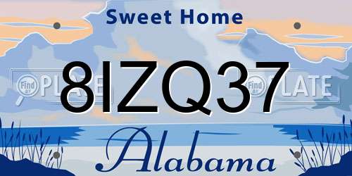 8IZQ37 Alabama License Plate