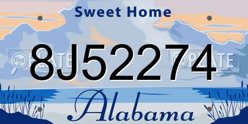 8J52274 Alabama License Plate