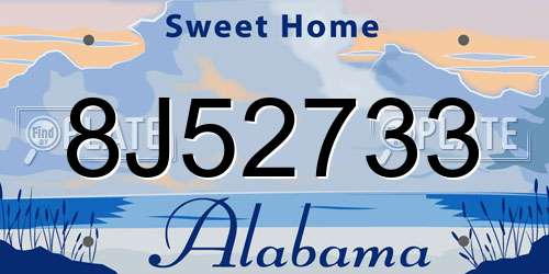 8J52733 Alabama License Plate