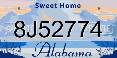 8J52774 Alabama License Plate
