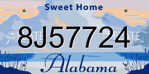 8J57724 Alabama License Plate