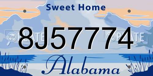 8J57774 Alabama License Plate