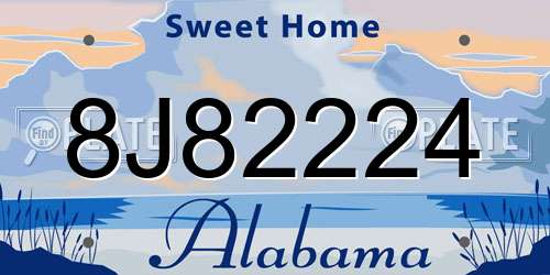 8J82224 Alabama License Plate