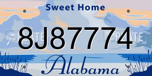 8J87774 Alabama License Plate