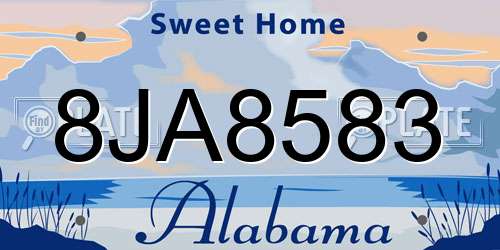 8JA8583 Alabama License Plate