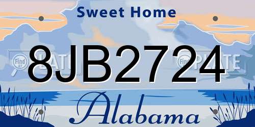 8JB2724 Alabama License Plate