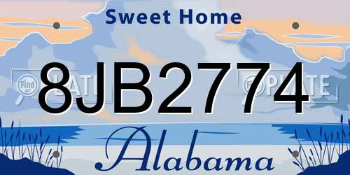 8JB2774 Alabama License Plate