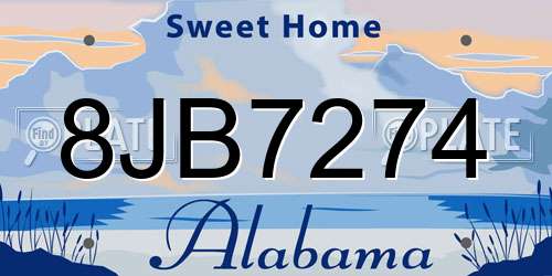8JB7274 Alabama License Plate