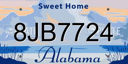 8JB7724 Alabama License Plate