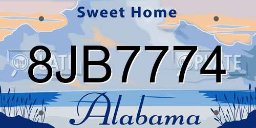 8JB7774 Alabama License Plate