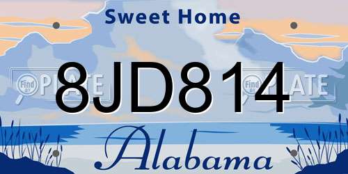 8JD814 Alabama License Plate
