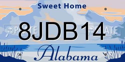 8JDB14 Alabama License Plate