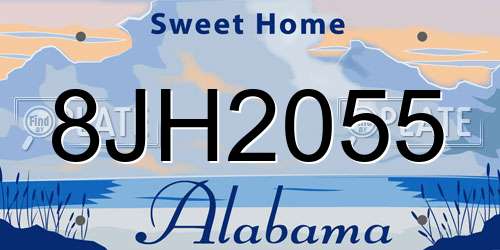 8JH2055 Alabama License Plate