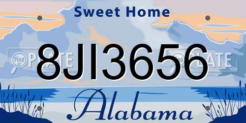 8JI3656 Alabama License Plate