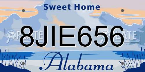 8JIE656 Alabama License Plate