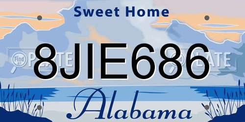 8JIE686 Alabama License Plate
