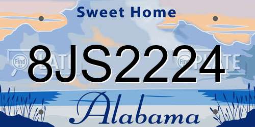 8JS2224 Alabama License Plate