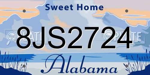 8JS2724 Alabama License Plate