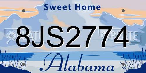 8JS2774 Alabama License Plate