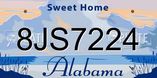 8JS7224 Alabama License Plate