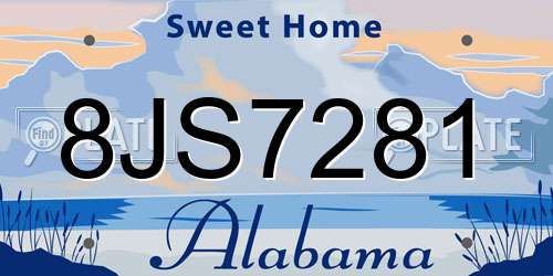 8JS7281 Alabama License Plate