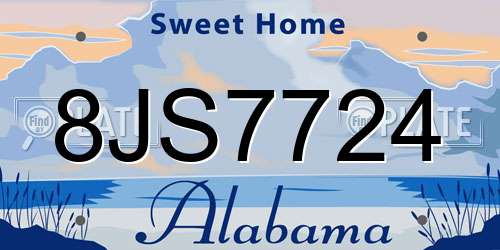 8JS7724 Alabama License Plate