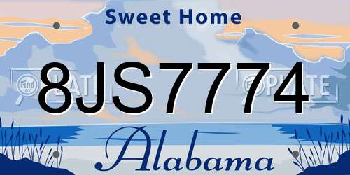 8JS7774 Alabama License Plate