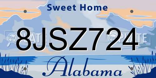 8JSZ724 Alabama License Plate