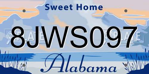 8JWS097 Alabama License Plate