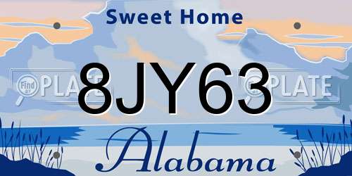 8JY63 Alabama License Plate