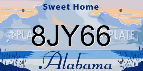 8JY66 Alabama License Plate