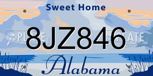 8JZ846 Alabama License Plate