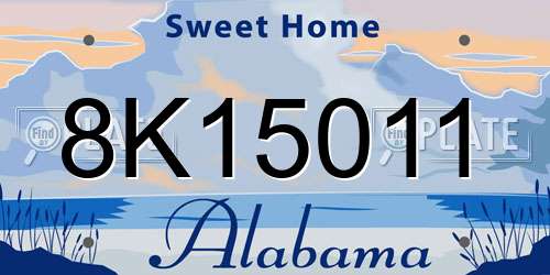 8K15011 Alabama License Plate