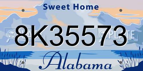 8K35573 Alabama License Plate