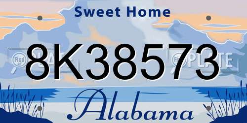 8K38573 Alabama License Plate