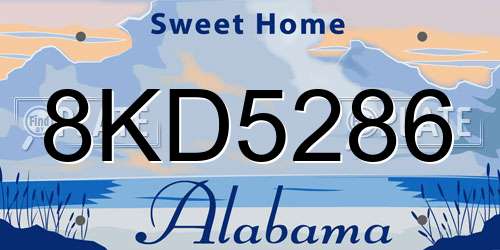 8KD5286 Alabama License Plate