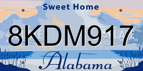 8KDM917 Alabama License Plate