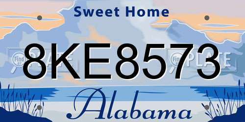 8KE8573 Alabama License Plate