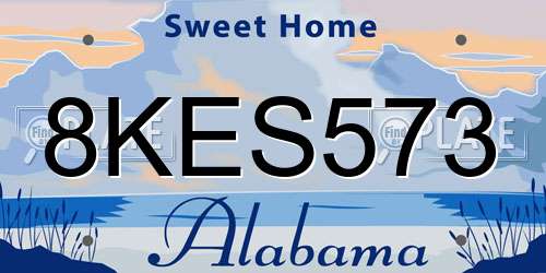 8KES573 Alabama License Plate