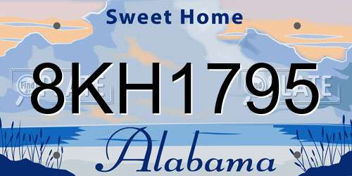 8KH1795 Alabama License Plate
