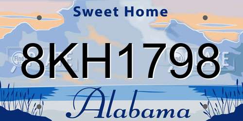 8KH1798 Alabama License Plate